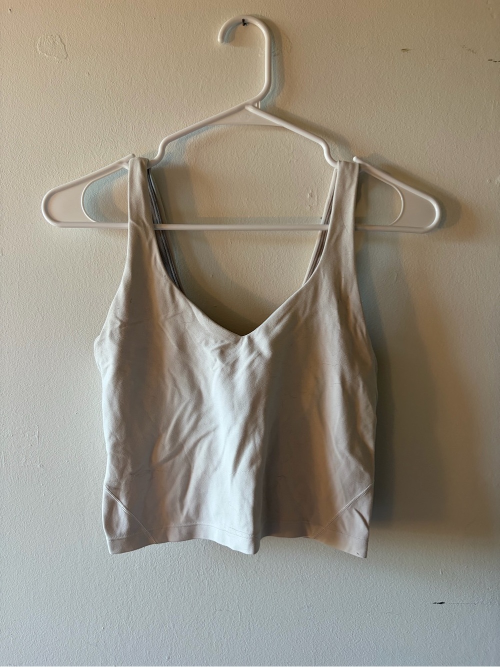 lululemon athletica Cream V-Neck Crop Tank